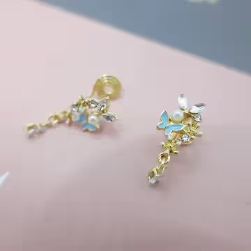 蝴蝶花園×蚊香盤U型耳夾