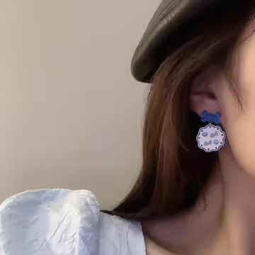 花邊灰姑娘×不對稱三角耳夾