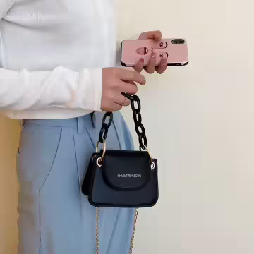 糖果色鍊條小廢包×斜背包×黑色