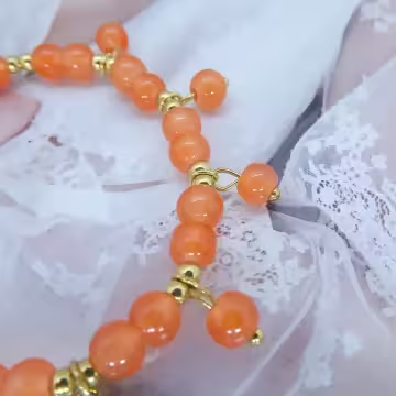 結果的橙色四葉草×固定式串珠手鍊