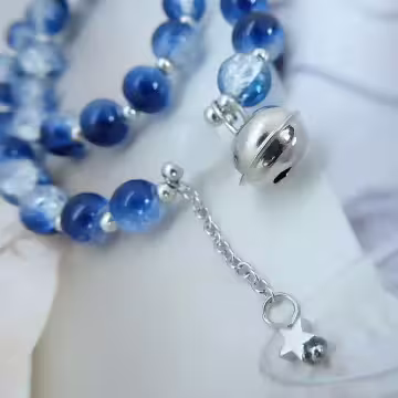 溏心藍爆晶鈴鐺&times;固定式串珠手鍊