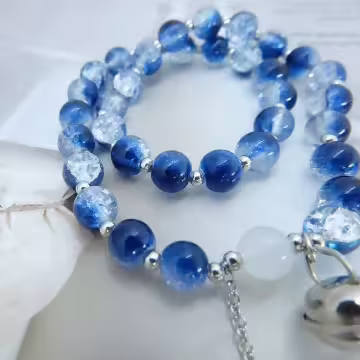 溏心藍爆晶鈴鐺&times;固定式串珠手鍊