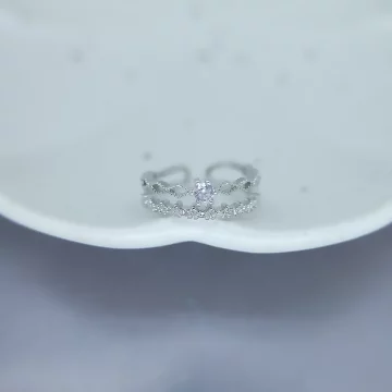 925銀飾×雙層蕾絲拱星×開口戒指.avif