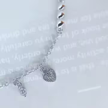 925銀飾&times;愛心鋯石流蘇&times;手鍊