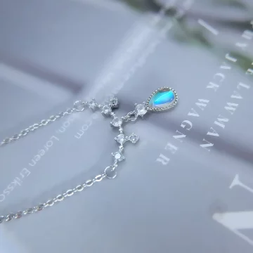 925銀飾×法式散鑽雨滴×鎖骨項鍊 .avif