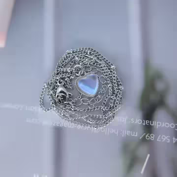 925銀飾&times;月光麻邊愛心&times;鎖骨項鍊 