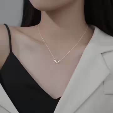 925銀飾&times;相思豆愛心&times;鎖骨項鍊