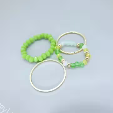 繽紛彩珠×四套件戒指組×共三色