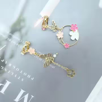 櫻花追蝶×不對稱三角耳夾