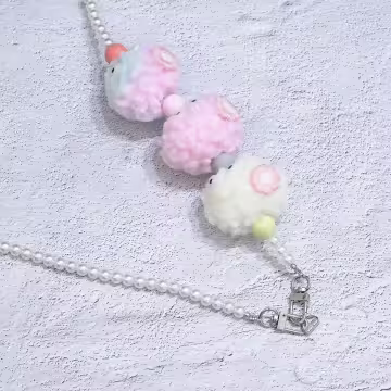 彩色煤炭球×手機斜背雙勾掛繩