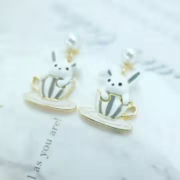 杯緣小灰兔×吊墜耳環