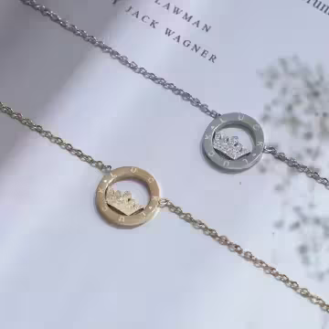 316鋼飾×皇冠之心×鎖骨項鍊×銀色