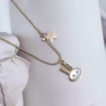 316鋼飾×小白兔星星×鎖骨項鍊×金色