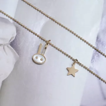 316鋼飾×小白兔星星×鎖骨項鍊×金色.avif