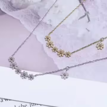316鋼飾×雛菊花環×鎖骨項鍊×金色