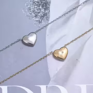 316鋼飾×愛心×鎖骨項鍊×金色