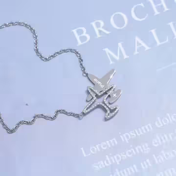 316鋼飾×小飛機×鎖骨項鍊×銀色