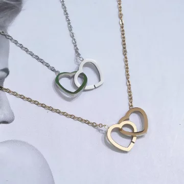316鋼飾×心心相印×鎖骨項鍊×金色.avif