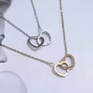316鋼飾×心心相印×鎖骨項鍊×金色