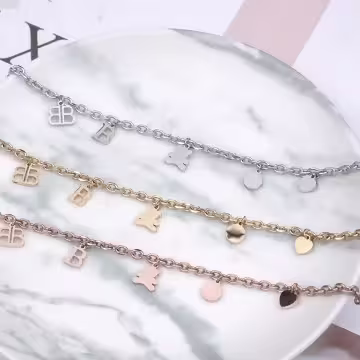 316鋼飾×小熊BABY×手鍊×玫瑰金