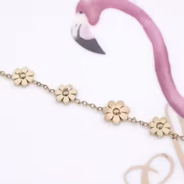 316鋼飾×小雛菊×手鍊×金色