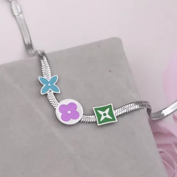 316鋼飾×心鎖印花 ×手鍊×銀色.avif