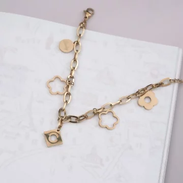 316鋼飾×小花朵 ×手鍊×金色.avif