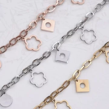 316鋼飾×小花朵 ×手鍊×銀色.avif