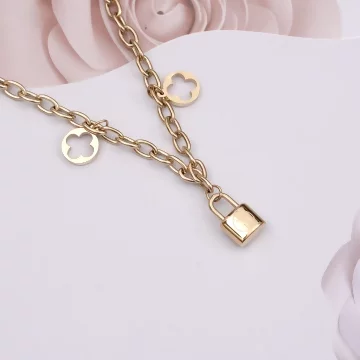 316鋼飾×心鎖印花 ×手鍊×金色.avif