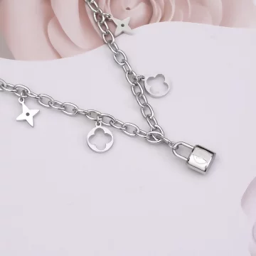 316鋼飾×心鎖印花 ×手鍊×銀色.avif