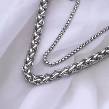 316鋼飾×龍骨雙鍊 ×中性手鍊×銀色.avif