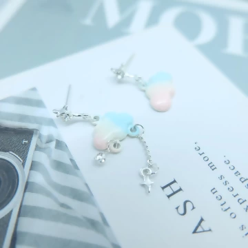 夏季渲染雲朵×不規則吊墜耳環 .avif