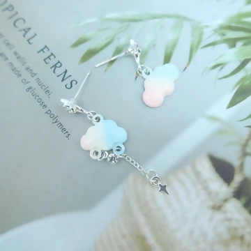 夏季渲染雲朵×不規則吊墜耳環 .avif