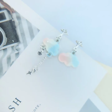 夏季渲染雲朵×不規則吊墜耳環 .avif