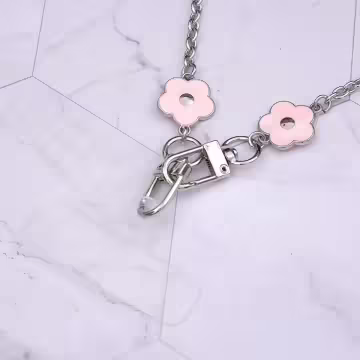 法式小花×手機斜背雙勾掛繩×粉紅