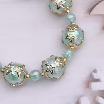 爆裂星彩珠×手機腕帶掛繩×藍色