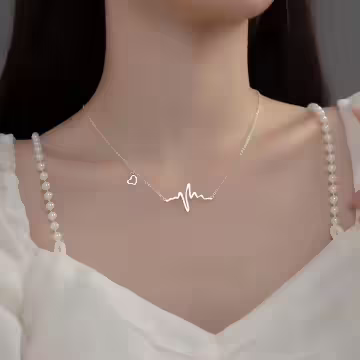316鋼飾×心跳×鎖骨項鍊×銀色