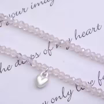 愛心小串珠珠&times;鎖骨項鍊&times;粉紅