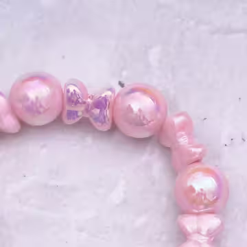 粉紅蝴蝶鬱金香吊牌×手機腕帶掛繩