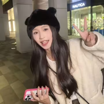 毛絨小熊×毛帽×黑色