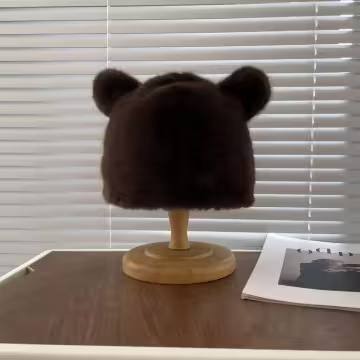 毛絨小熊×毛帽×深咖