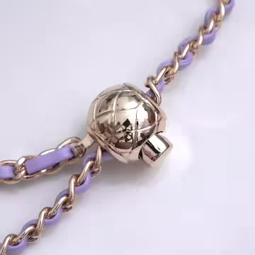 紫金小香風鍊條金屬球×手機斜背雙勾掛繩×紫金