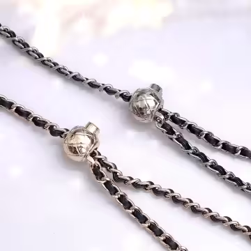 黑金小香風鍊條金屬球×手機斜背雙勾掛繩×黑金