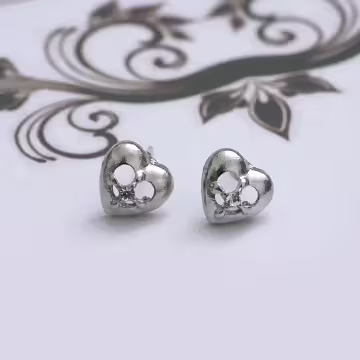 十字架愛心黑領結×三套件耳環組