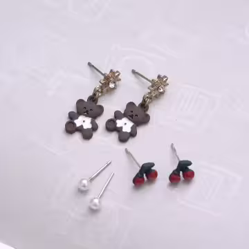 櫻桃小熊×三套件耳環組