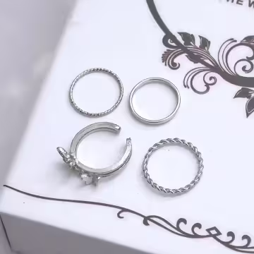 化蝶銀色×四套件戒指組