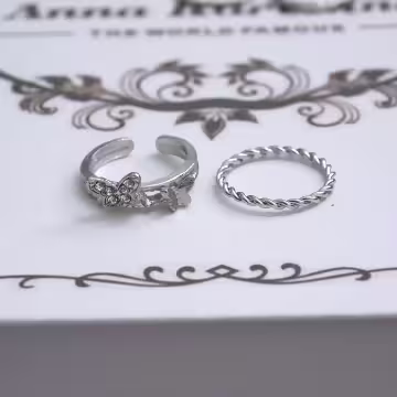 化蝶銀色×四套件戒指組