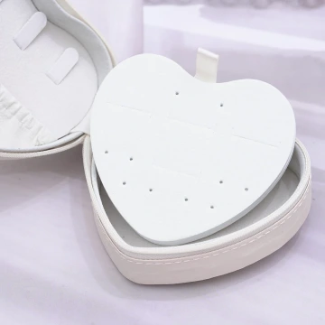 愛心雙層皮革×拉鍊飾品盒×白色.avif