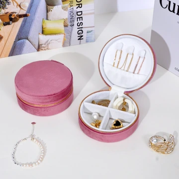 圓形植絨×拉鍊飾品盒×玫紅.avif