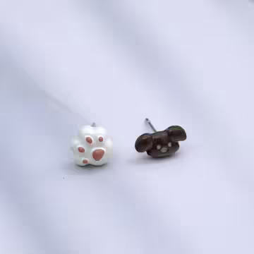 可愛小狗愛心×三套件耳環組